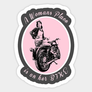 Woman Motorcyclist Design Sticker